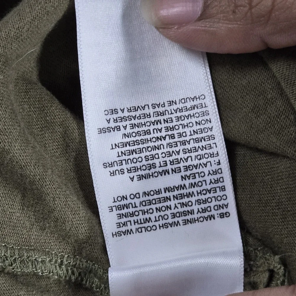 The North Face Men Shirt XXL Olive Green Logo Slogan Short Sleeve